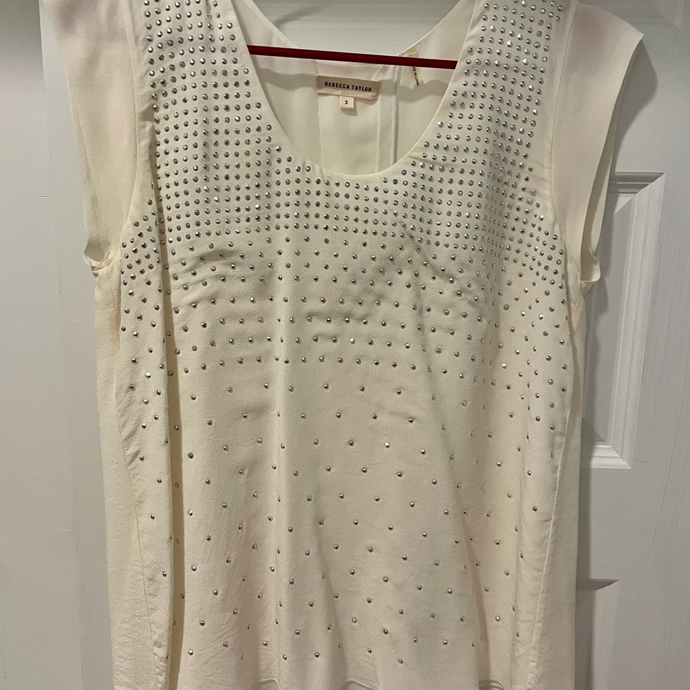 Rebecca Taylor, size 2 cream colored studded blouse